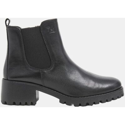24HRS Botin de tacón en piel negra tipo Chelsea. (41) Negro mujer 24HRS Botin de tacón en piel negra tipo Chelsea. (41) Negro mujer