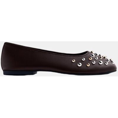 Gioseppo Bailarinas piel tachas. (39) Marrón mujer Gioseppo Bailarinas piel tachas. (39) Marrón mujer