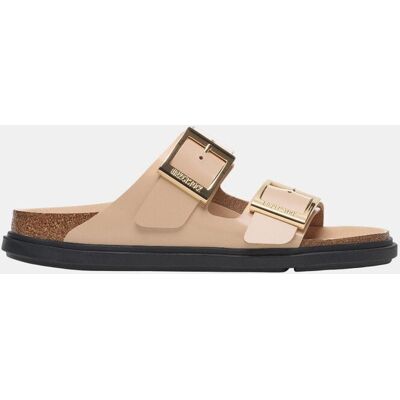 Birkenstock Sandalias mujer Arizona hebilla cuadrada cuero natural esmaltado. (36) Rosa Nude mujer Birkenstock Sandalias mujer Arizona hebilla cuadrada cuero natural esmaltado. (36) Rosa Nude mujer