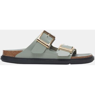 Birkenstock Sandalias mujer Arizona hebilla cuadrada cuero natural esmaltado. (36) Verde Aqua mujer Birkenstock Sandalias mujer Arizona hebilla cuadrada cuero natural esmaltado. (36) Verde Aqua mujer