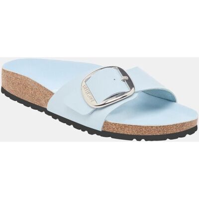 Birkenstock Sandalia de mujer con hebilla grande en cuero natural esmaltado. (38) Azul claro mujer Birkenstock Sandalia de mujer con hebilla grande en cuero natural esmaltado. (38) Azul claro mujer