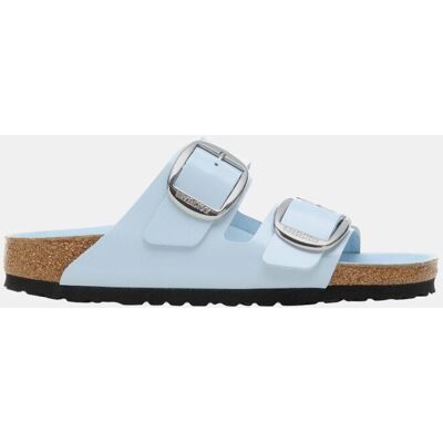 Birkenstock Sandalia de mujer con hebilla grande en cuero natural esmaltado. (38) Azul claro mujer Birkenstock Sandalia de mujer con hebilla grande en cuero natural esmaltado. (38) Azul claro mujer