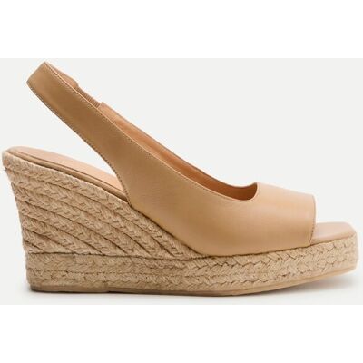 Latouche Alpargatas cuña de mujer tipo peep toe en piel. (35) Beige mujer Latouche Alpargatas cuña de mujer tipo peep toe en piel. (35) Beige mujer