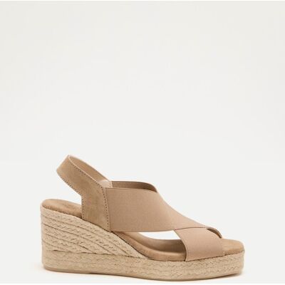 Latouche Alpargatas cuña de mujer tipo sandalias elásticas. (35) Marrón mujer Latouche Alpargatas cuña de mujer tipo sandalias elásticas. (35) Marrón mujer
