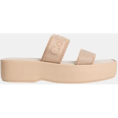 Calvin Sandalia con plataforma de mujer . (36) Beige mujer Calvin Sandalia con plataforma de mujer . (36) Beige mujer