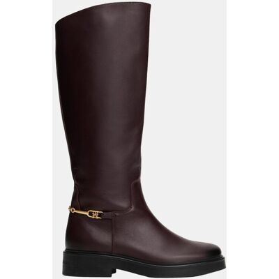 Tommy Hilfiger Botas de caña alta de de piel. (39) Rojo oscuro mujer Tommy Hilfiger Botas de caña alta de de piel. (39) Rojo oscuro mujer