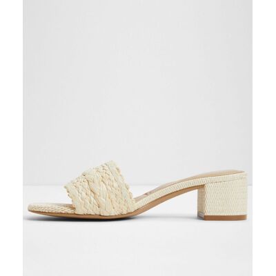 ALDO Mules de tacón de mujer con punta cuadrada. (35) Crudo mujer ALDO Mules de tacón de mujer con punta cuadrada. (35) Crudo mujer