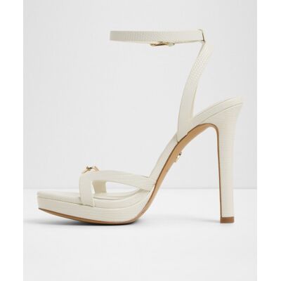 ALDO Sandalias de tacón de mujer con punta redonda. (42.5) Blanco mujer ALDO Sandalias de tacón de mujer con punta redonda. (42.5) Blanco mujer