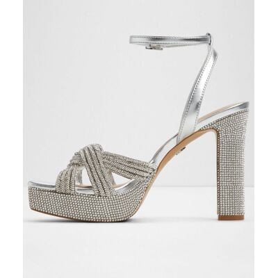 ALDO Sandalias de tacón de mujer con punta cuadrada. (42.5) Plata mujer ALDO Sandalias de tacón de mujer con punta cuadrada. (42.5) Plata mujer