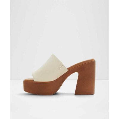 ALDO Mules de tacón de mujer con punta cuadrada. (38) Crudo mujer ALDO Mules de tacón de mujer con punta cuadrada. (38) Crudo mujer
