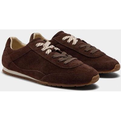 Parfois Zapatillas retro de piel de mujer con cordones en liso. (39) Marrón oscuro mujer Parfois Zapatillas retro de piel de mujer con cordones en liso. (39) Marrón oscuro mujer