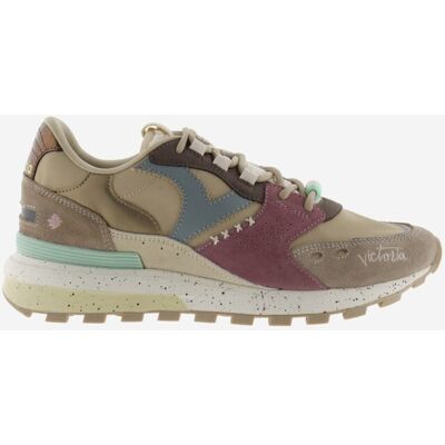 Victoria Zapatillas deportivas de mujer de nylon con piezas de serraje y suela dentada. (36) Beige/Marrón mujer Victoria Zapatillas deportivas de mujer de nylon con piezas de serraje y suela dentada. (36) Beige/Marrón mujer