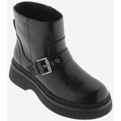 Victoria Botines de mujer negro monocromo con suela gruesa y correa. (41) Negro mujer Victoria Botines de mujer negro monocromo con suela gruesa y correa. (41) Negro mujer