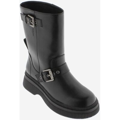 Victoria Botas de mujer negro monocromo con suela gruesa y doble correa. (40) Negro mujer Victoria Botas de mujer negro monocromo con suela gruesa y doble correa. (40) Negro mujer