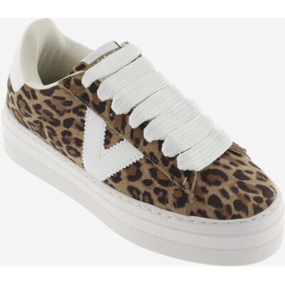 Victoria Zapatillas de serraje de mujer leopardo con plataforma y piezas en contraste. (38) Estampado mujer Victoria Zapatillas de serraje de mujer leopardo con plataforma y piezas en contraste. (38) Estampado mujer