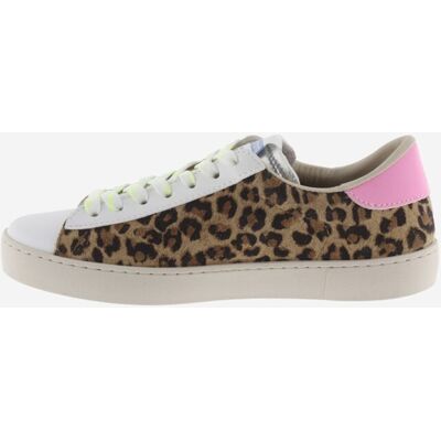 Victoria Zapatillas deportivas de mujer de serraje leopardo con logotipo de glitter y detalles flúor. (41) Estampado mujer Victoria Zapatillas deportivas de mujer de serraje leopardo con logotipo de glitter y detalles flúor. (41) Estampado mujer