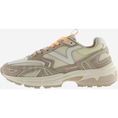 Victoria Zapatillas deportivas de mujer de malla con piezas de piel y serraje. (39) Beige/Marrón mujer Victoria Zapatillas deportivas de mujer de malla con piezas de piel y serraje. (39) Beige/Marrón mujer