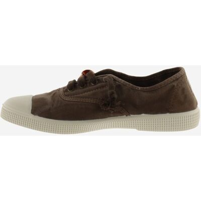 Victoria Zapatillas básicas unisex de lona envejecida DREC con cordones al tono y accesorio pulsera. (41) Marrón oscuro mujer Victoria Zapatillas básicas unisex de lona envejecida DREC con cordones al tono y accesorio pulsera. (41) Marrón oscuro mujer