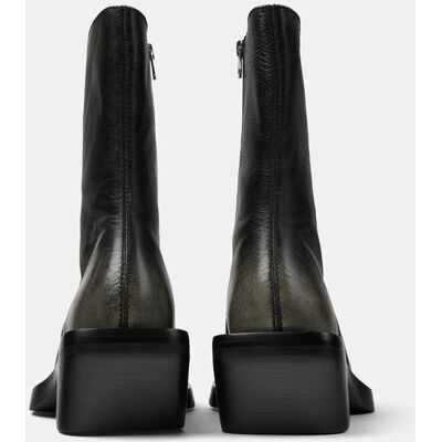 camperlab Botines cowboy unisex de piel quetal. (45) Negro / Gris mujer camperlab Botines cowboy unisex de piel quetal. (45) Negro / Gris mujer