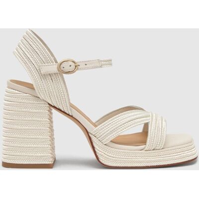 Castañer Sandalias de tiras de mujer Valle trenzada en acabado metalizado. (39) Beige mujer Castañer Sandalias de tiras de mujer Valle trenzada en acabado metalizado. (39) Beige mujer