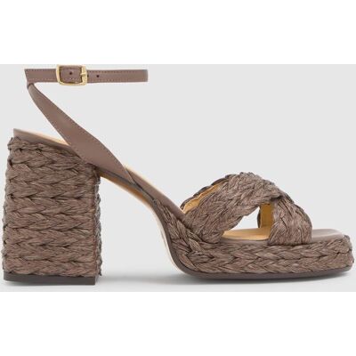 Castañer Sandalias de tiras de mujer Valeriette en rafia natural abierta con cierre de hebilla. (35) Marrón claro mujer Castañer Sandalias de tiras de mujer Valeriette en rafia natural abierta con cierre de hebilla. (35) Marrón claro mujer