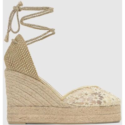 Castañer Alpargatas con cintas de mujer Clair con bordado. (35) Beige mujer Castañer Alpargatas con cintas de mujer Clair con bordado. (35) Beige mujer