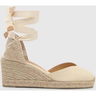 Castañer Alpargatas con cintas de mujer Chiara con pala en v. (35) Beige mujer Castañer Alpargatas con cintas de mujer Chiara con pala en v. (35) Beige mujer