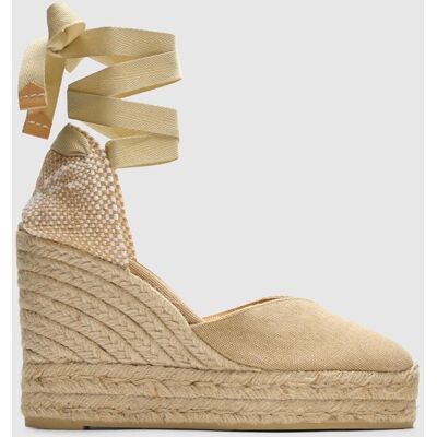 Castañer Alpargatas con cintas de mujer Chiara con talonera trenzada. (39) Beige mujer Castañer Alpargatas con cintas de mujer Chiara con talonera trenzada. (39) Beige mujer