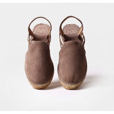 Toni Alpargatas de cuña de mujer de ante con elásticos. (34) Topo mujer Toni Alpargatas de cuña de mujer de ante con elásticos. (34) Topo mujer