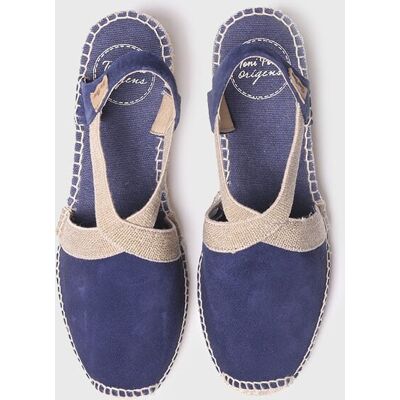 Toni Alpargatas de cuña de mujer de ante con elásticos. (34) Azul marino mujer Toni Alpargatas de cuña de mujer de ante con elásticos. (34) Azul marino mujer