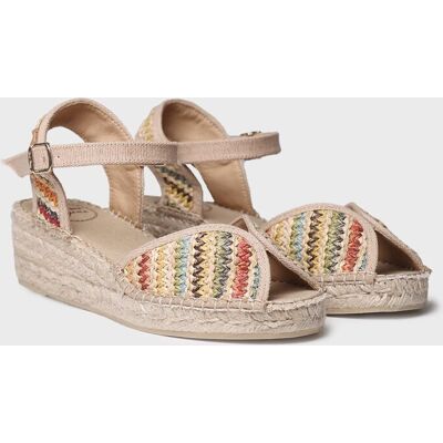 Toni Alpargatas de cuña de mujer con estampado de rayas. (35) Multicolor mujer Toni Alpargatas de cuña de mujer con estampado de rayas. (35) Multicolor mujer