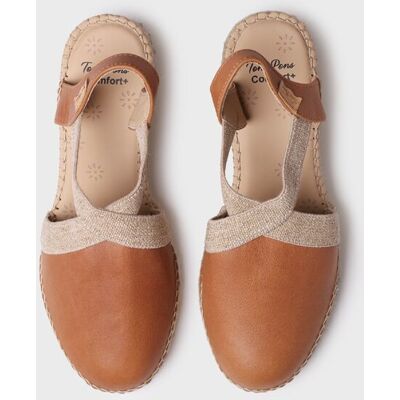 Toni Alpargatas de cuña de mujer de piel de la colección comfort. (35) Marrón mujer Toni Alpargatas de cuña de mujer de piel de la colección comfort. (35) Marrón mujer