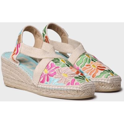 Toni Alpargatas planas de mujer estampadas con elásticos. (34) Multicolor mujer Toni Alpargatas planas de mujer estampadas con elásticos. (34) Multicolor mujer
