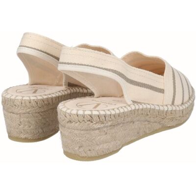 Viguera Alpargatas de cuña baja de mujer de rayas. (35) Beige mujer Viguera Alpargatas de cuña baja de mujer de rayas. (35) Beige mujer