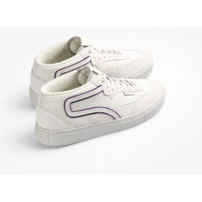 Scalpers Zapatillas altas de mujer con cordones y detalles metalizados. (40) Blanco mujer Scalpers Zapatillas altas de mujer con cordones y detalles metalizados. (40) Blanco mujer