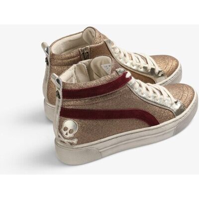 Scalpers Zapatillas alta de mujer abotinadas de efecto metálico con cordones. (39) Oro mujer Scalpers Zapatillas alta de mujer abotinadas de efecto metálico con cordones. (39) Oro mujer