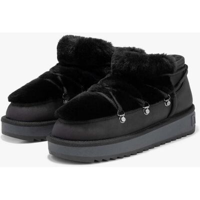 D.Franklin Botas de mujer de corte bajo con forro de pelo Nordic trk. (38) Negro mujer D.Franklin Botas de mujer de corte bajo con forro de pelo Nordic trk. (38) Negro mujer