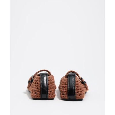 Bimba y Lola Bailarinas planas de mujer con crochet trenzado a mano. (35) Marrón chocolate mujer Bimba y Lola Bailarinas planas de mujer con crochet trenzado a mano. (35) Marrón chocolate mujer
