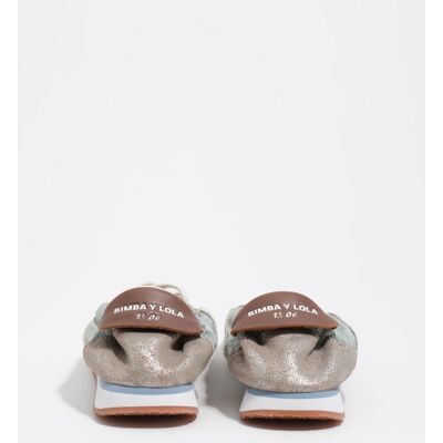 Bimba y Lola Zapatillas de piel de mujer con cordones efecto metalizado. (40) Metalizado mujer Bimba y Lola Zapatillas de piel de mujer con cordones efecto metalizado. (40) Metalizado mujer