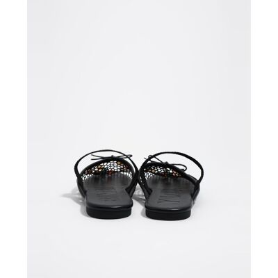 Bimba y Lola Mules planos de mujer de rejilla con piedras. (37) Negro mujer Bimba y Lola Mules planos de mujer de rejilla con piedras. (37) Negro mujer