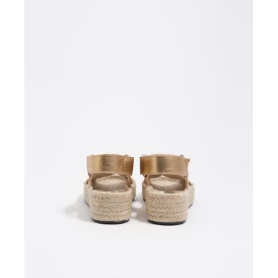Bimba y Lola Sandalia cuña yute piel. (39) Oro mujer Bimba y Lola Sandalia cuña yute piel. (39) Oro mujer