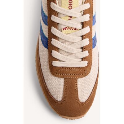 Gioseppo Zapatillas deportivas de mujer de lino y piel de serraje. (36) Azul/Beige mujer Gioseppo Zapatillas deportivas de mujer de lino y piel de serraje. (36) Azul/Beige mujer