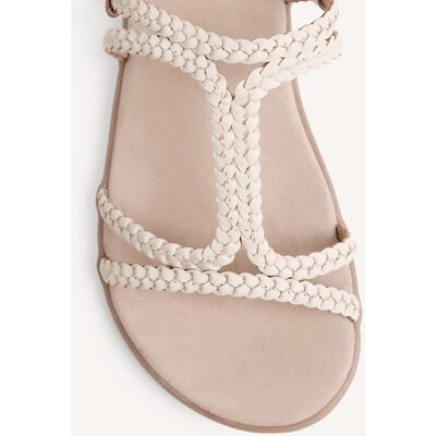 Gioseppo Sandalias barefoot piel trenzada. (37) Blanco roto mujer Gioseppo Sandalias barefoot piel trenzada. (37) Blanco roto mujer