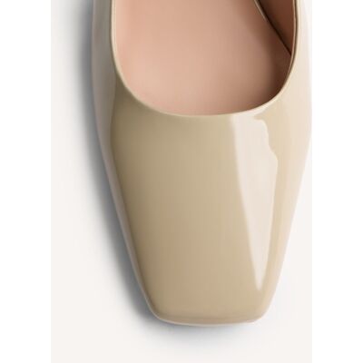 Gioseppo Peep toes de mujer estilo salones destalonados con acabado en efecto charol. (37) Beige mujer Gioseppo Peep toes de mujer estilo salones destalonados con acabado en efecto charol. (37) Beige mujer