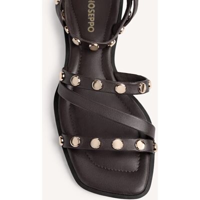 Gioseppo Sandalias de tiras de mujer de piel con detalle de tachas. (39) Choco mujer Gioseppo Sandalias de tiras de mujer de piel con detalle de tachas. (39) Choco mujer