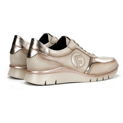 Fluchos Zapatos de cordones de mujer fabricados en piel. (38) Dorado mujer Fluchos Zapatos de cordones de mujer fabricados en piel. (38) Dorado mujer
