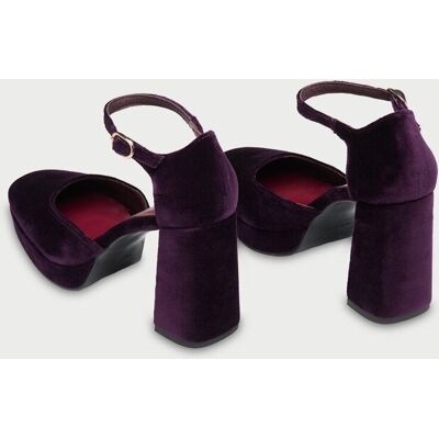 Flabelus Tacones de mujer en terciopelo. (36) Berenjena mujer Flabelus Tacones de mujer en terciopelo. (36) Berenjena mujer