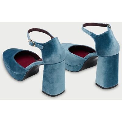 Flabelus Tacones de mujer en terciopelo. (39) Azul mujer Flabelus Tacones de mujer en terciopelo. (39) Azul mujer