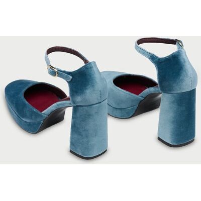 Flabelus Tacones de mujer en terciopelo. (42) Azul mujer Flabelus Tacones de mujer en terciopelo. (42) Azul mujer