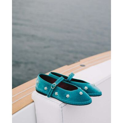 Flabelus Merceditas de mujer en terciopelo pierre flower green. (43) Verde mujer Flabelus Merceditas de mujer en terciopelo pierre flower green. (43) Verde mujer